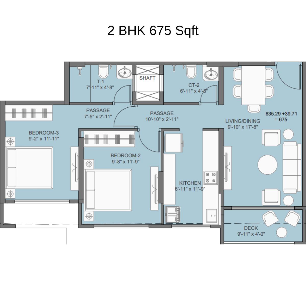 Sajay-Avenue-18-Floor-Plan-2-BHK-675-Sqft